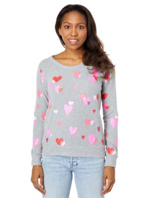 Пуловер с сердечками Chaser серый