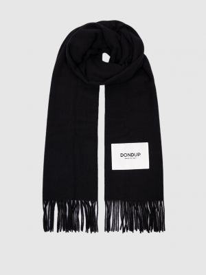 Вовняний шарф з бахромою Dondup чорний