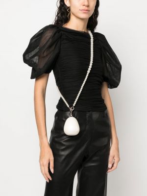 Shopper kabelka s perlami Simone Rocha bílá