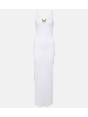 Βαμβακερή μάξι φόρεμα Blumarine λευκό