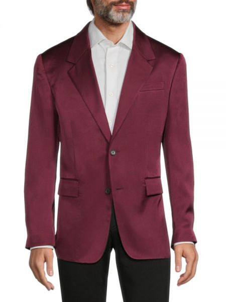 Однотонный шелковый пиджак Versace красный