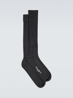 Памучни вълнени чорапи Dolce&gabbana черно