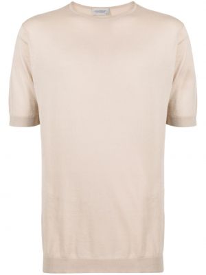 Strick t-shirt aus baumwoll John Smedley beige