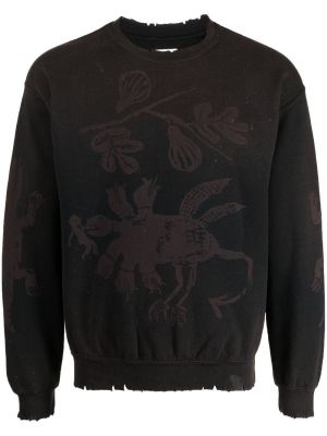 Sweter z nadrukiem z okrągłym dekoltem Sasquatchfabrix. czarny