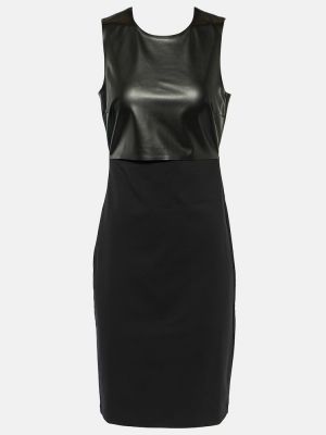 Mini vestido de cuero de cuero sintético Wolford negro