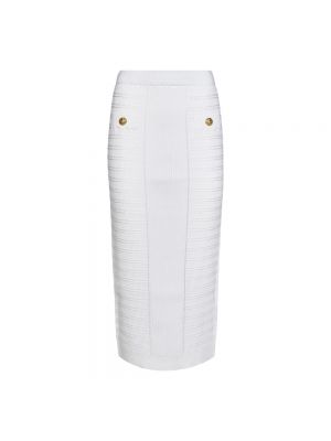 Długa spódnica Balmain biała