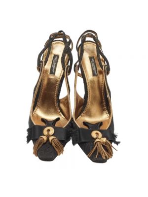 Sandały trekkingowe na obcasie z siateczką Dolce & Gabbana Pre-owned czarne