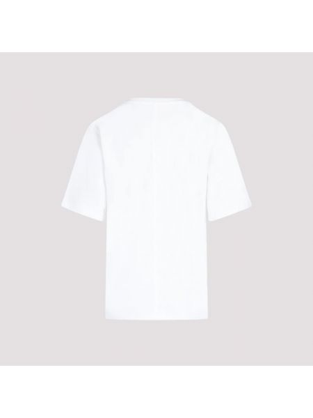 Camiseta de algodón de cuello redondo The Row blanco