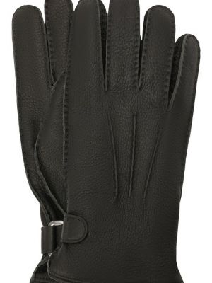 Кожаные перчатки Brioni черные