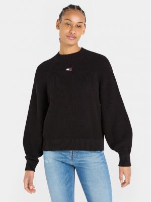 Voľný priliehavý sveter Tommy Jeans čierna