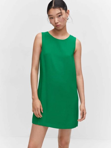 Платье мини без рукавов Mango зеленое