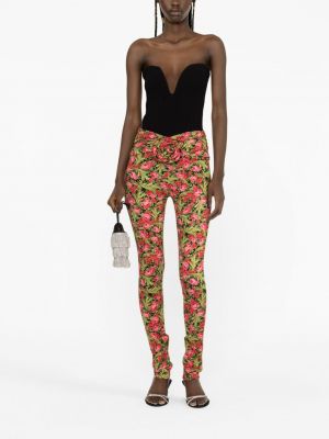 Spodnie skinny fit w kwiatki z nadrukiem Magda Butrym