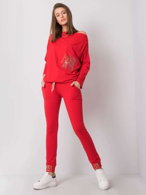 Спортни панталони Fashionhunters червено