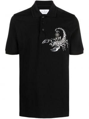 Kokvilnas polo krekls Philipp Plein melns