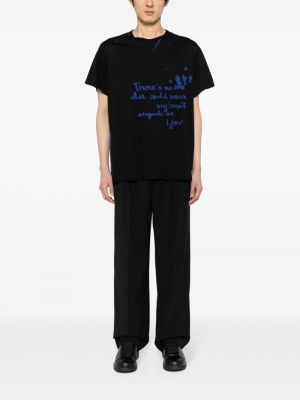 T-krekls ar apdruku ar apaļu kakla izgriezumu Yohji Yamamoto