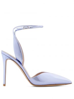 Кожени полуотворени обувки Giorgio Armani синьо