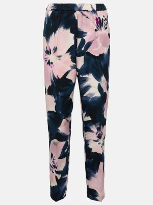 Pantaloni dritti a vita alta slim fit a fiori Dries Van Noten