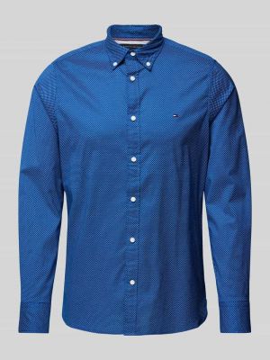Koszula na guziki slim fit bawełniana Tommy Hilfiger niebieska