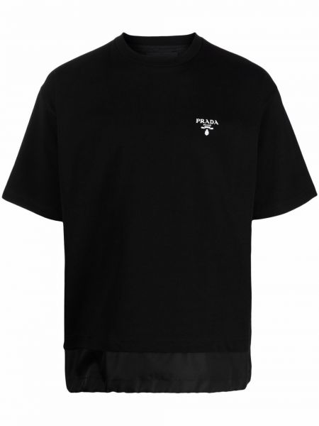 Camiseta con cordones Prada negro