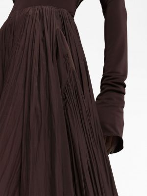 Asymetrické dlouhá sukně Lanvin hnědé