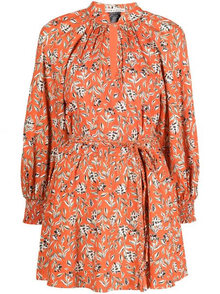 Vestido de flores con estampado Alice+olivia naranja