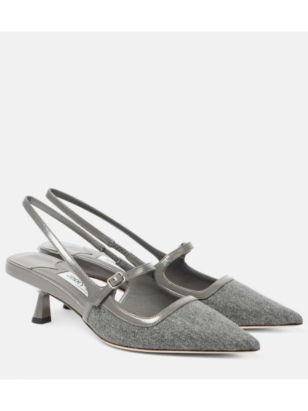 Slingback flanell pumpar med remmar Jimmy Choo grå