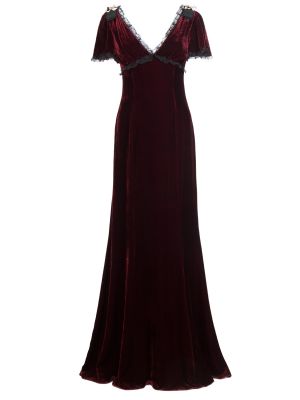 Бордовое бархатное вечернее платье Dolce &amp; Gabbana