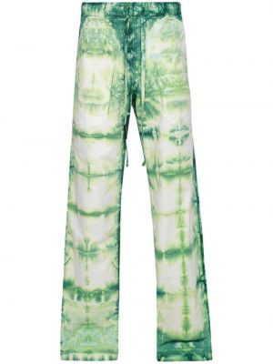 Pantaloni cu imagine cu croială lejeră tie dye Nahmias verde