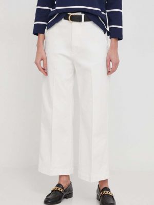 Spodnie z wysoką talią Polo Ralph Lauren beżowe