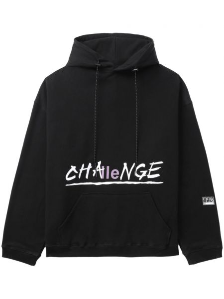 Pamučna hoodie s kapuljačom s printom 99% Is crna