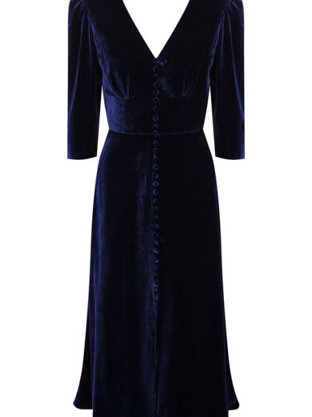 Шелковое платье из вискозы Saloni синее