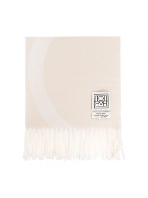 Sciarpa di lana in tessuto jacquard Toteme bianco