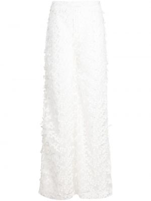 Pantaloni cu model floral din dantelă Cynthia Rowley alb