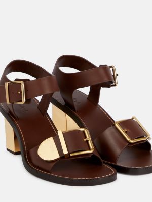 Kožené sandály Chloã© hnědé