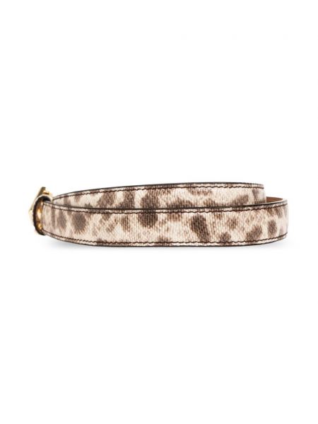 Oboustranný kožený pásek s hadím vzorem Fendi