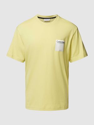 Koszulka z nadrukiem Ck Calvin Klein żółta