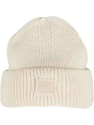 Памучна плетена вълнена шапка Urban Classics бяло
