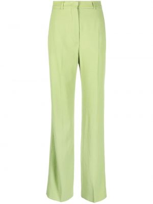Zielone proste spodnie wełniane relaxed fit S Max Mara