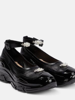 Кожени полуотворени обувки Simone Rocha черно