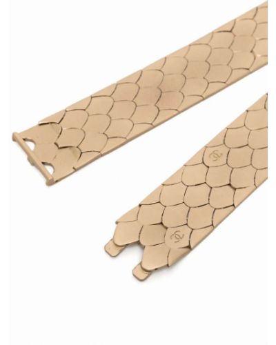 Cinturón de cuero de estampado de serpiente Chanel Pre-owned