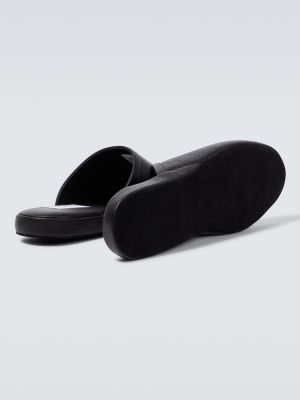 Kožené domáce papuče Thom Browne čierna