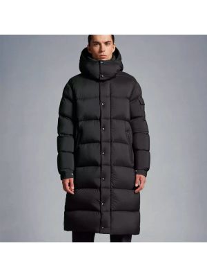 Płaszcz zimowy z kapturem Moncler czarny
