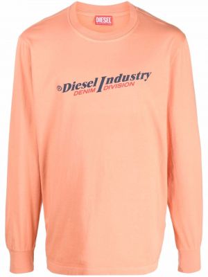 Trykt bomull sweatshirt Diesel oransje