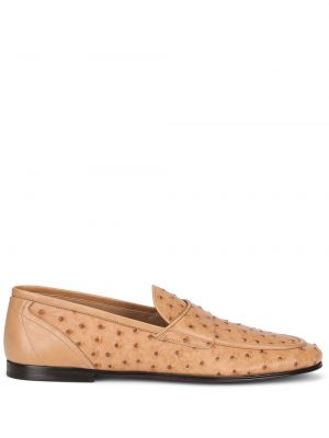 Pantofi loafer din piele Dolce & Gabbana bej