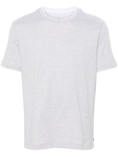 Bavlnené tričko Eleventy sivá