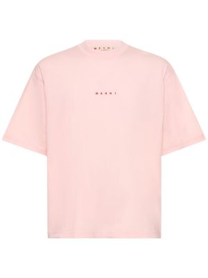 Tricou din bumbac cu imagine Marni roz