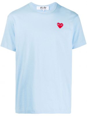 Camiseta con bordado con corazón Comme Des Garçons Play azul