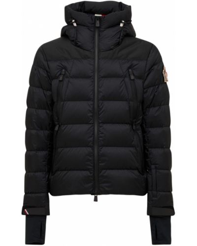 Péřová lyžařská bunda z nylonu Moncler Grenoble černá