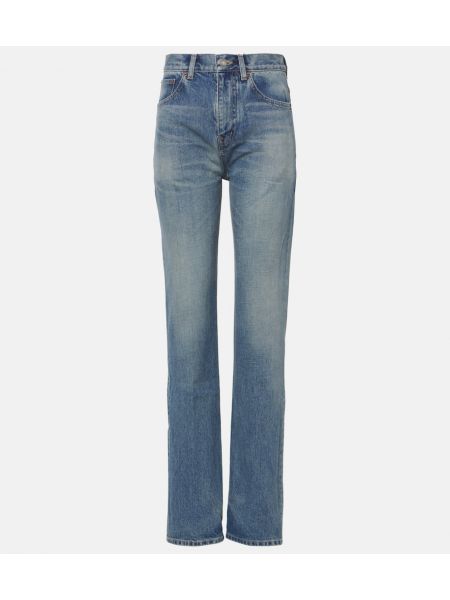 Hög midja straight leg-jeans Saint Laurent blå