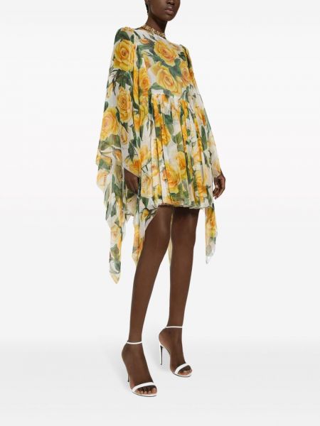 Jedwabna sukienka szyfonowa z nadrukiem Dolce And Gabbana
